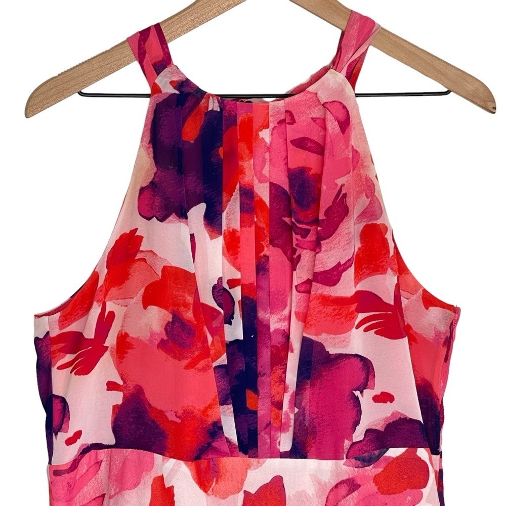 Eliza J Dress Womens 14 Floral Print Sleeveless Maxi Halter Wedding Guest Event - Picture 2 of 12